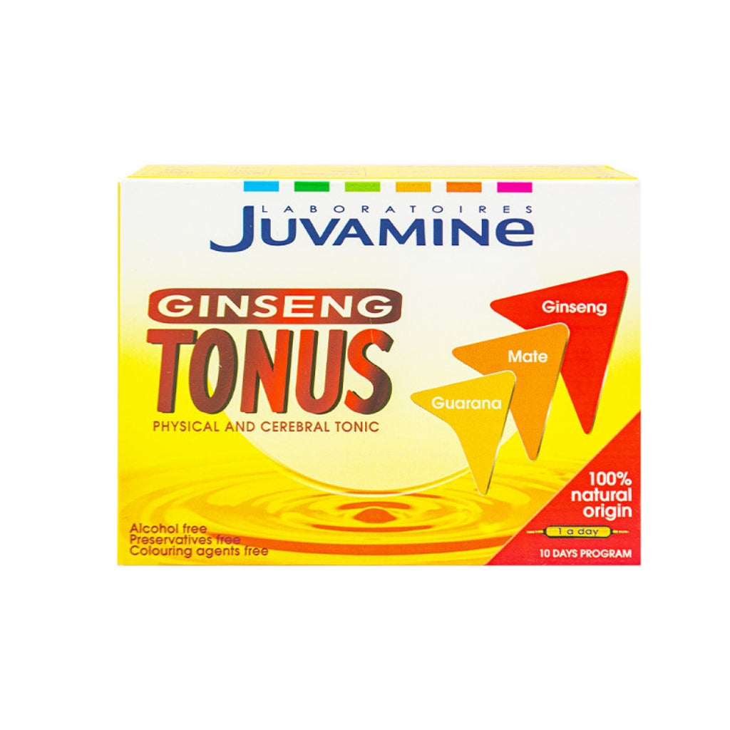 Juvamine Tonus Ginseng 10 Ampoules - Boost Énergie Vitalité | Format Cure Express 1