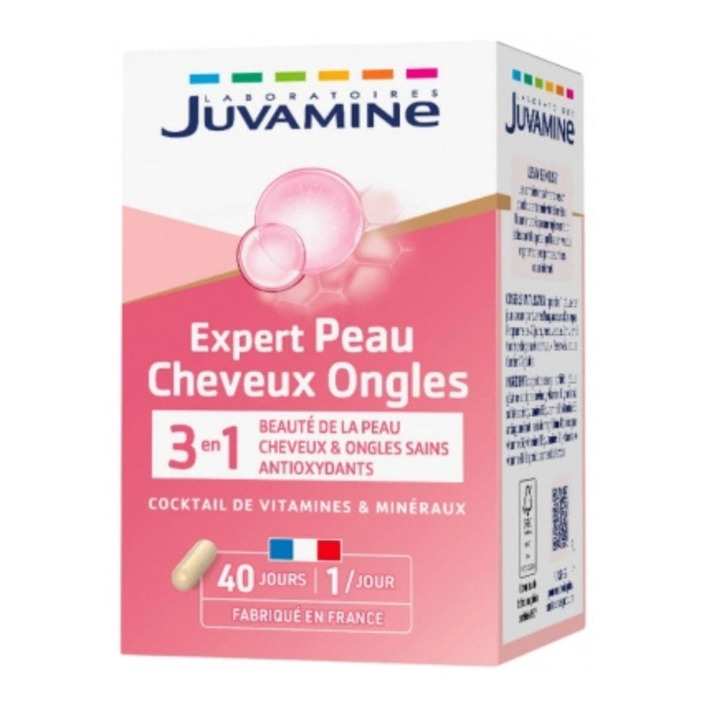 Juvamine Expert Peau Cheveux Ongles 3en1 40 Gélules - Beauté Globale | Biotine Collagène 1