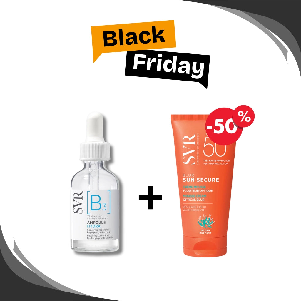 🔥 BLACK FRIDAY SVR Pack Ampoule B3 Hydra 30ml + Sun Secure Blur SPF50 50ml -50% | Hydratation Protection 1