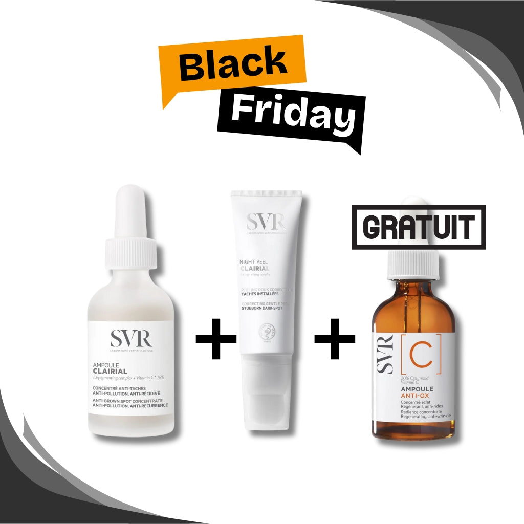 🔥 BLACK FRIDAY SVR Pack Clairial 30ml + Night Peel + Ampoule C 30ml GRATUITE | Anti-Taches Éclat 1