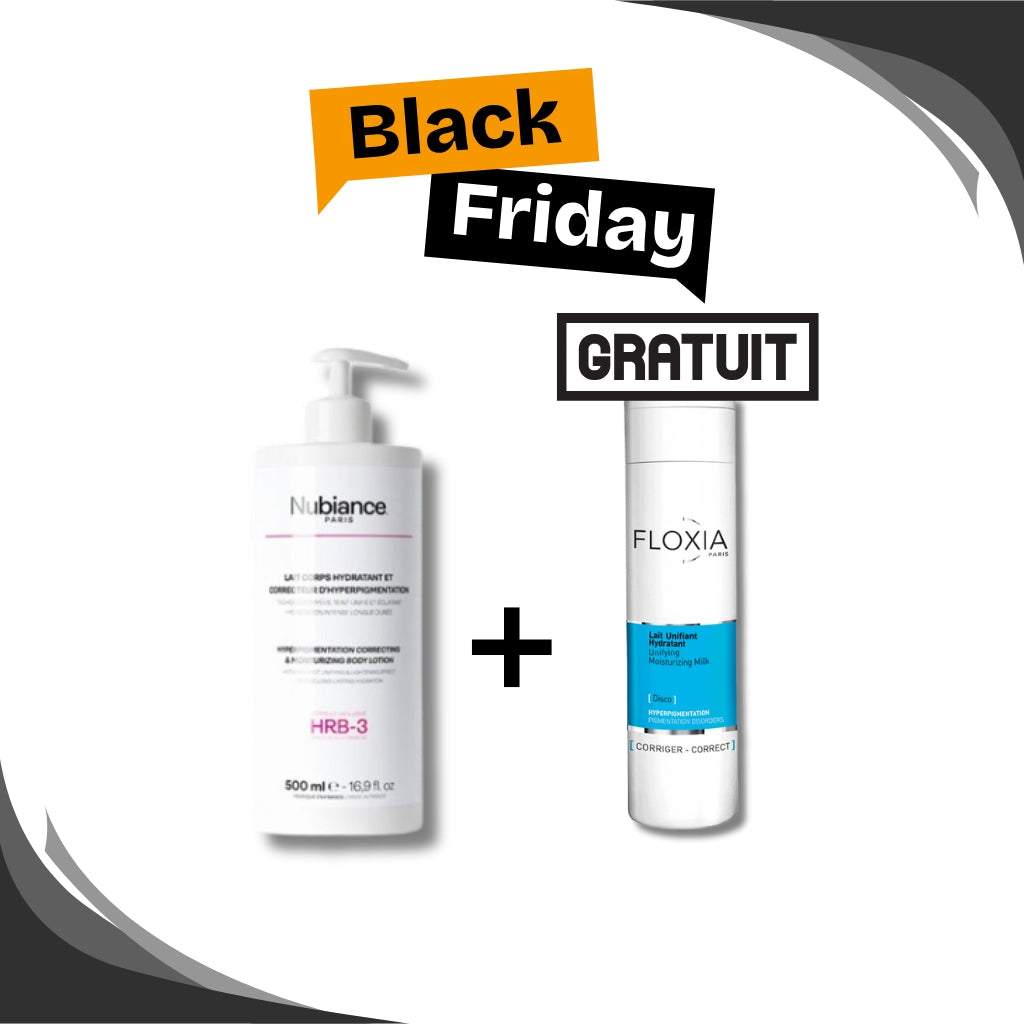 🔥 BLACK FRIDAY Pack Nubiance HRB-3 500ml + Floxia Lait Unifiant GRATUIT | Anti-Taches Corps 1