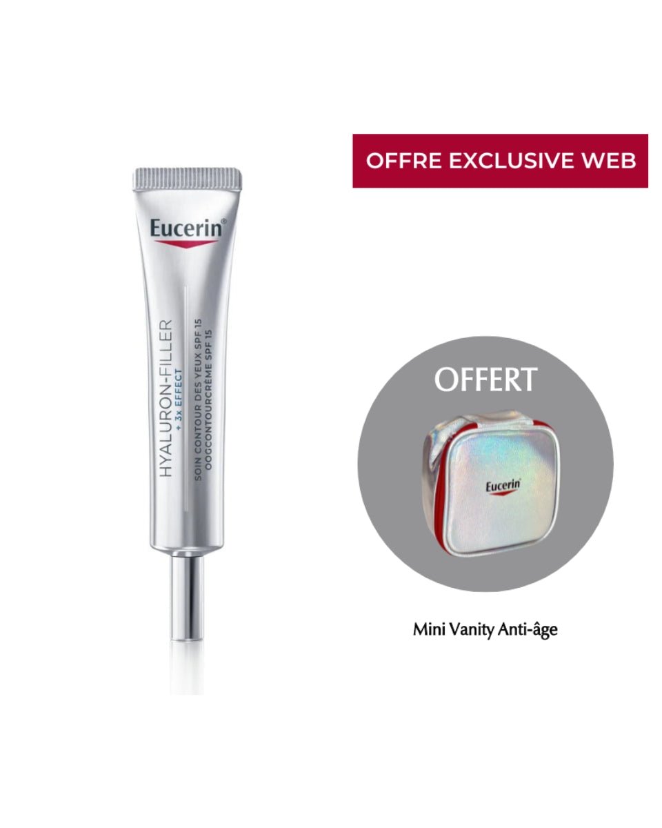EUCERIN Hyaluron - Filler + 3x Effect Contour Yeux SPF15 15ml + Mini Vanity Offerte - La Grande Para