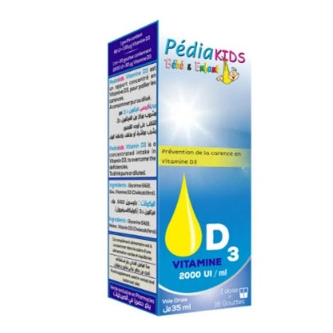 Pédiakids Vitamine D3 35ml - Gouttes Bébé Enfant | Croissance Os Immunité Dès Naissance - La Grande Para