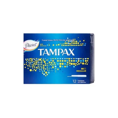TAMPAX TAMPONS REGULAR 12 PIECES.