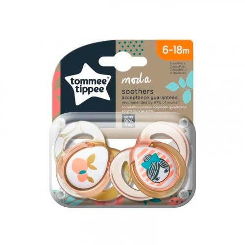TOMMEE TIPPEE 2 SUCETTES MODA FILLES 6-18M.