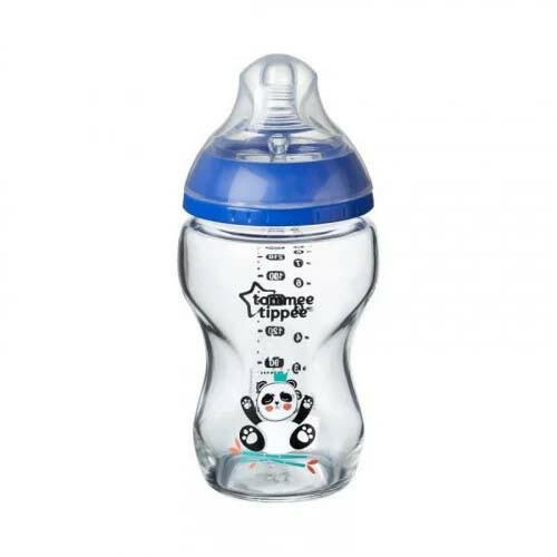 TOMMEE TIPPEE CLOSER TO NATURE BIBERON BLEU EN VERRE 0M+ 250ML.
