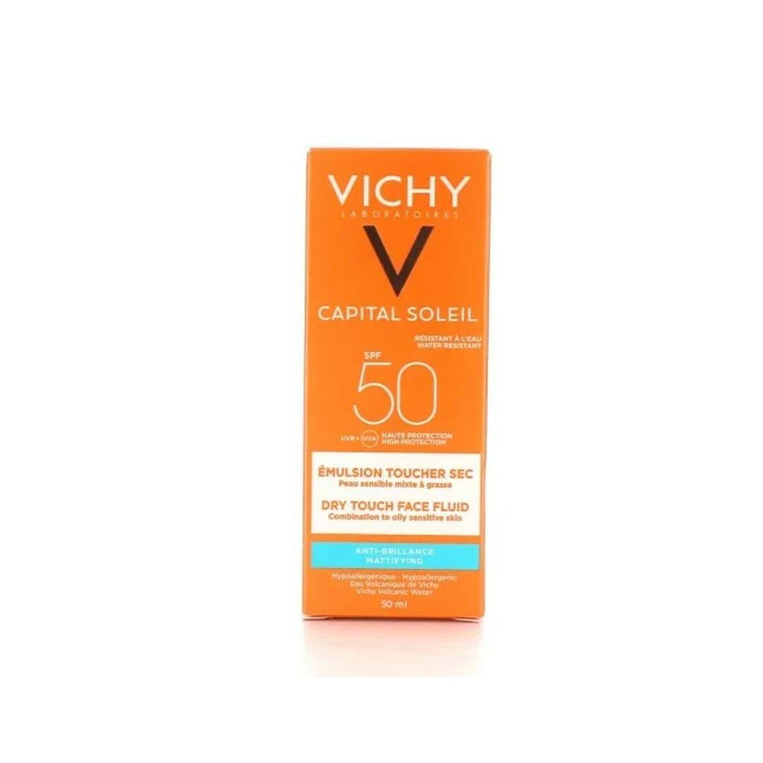 VICHY CAPITAL SOLEIL EMULSION TOUCHER SEC SPF 50+, 50ML.