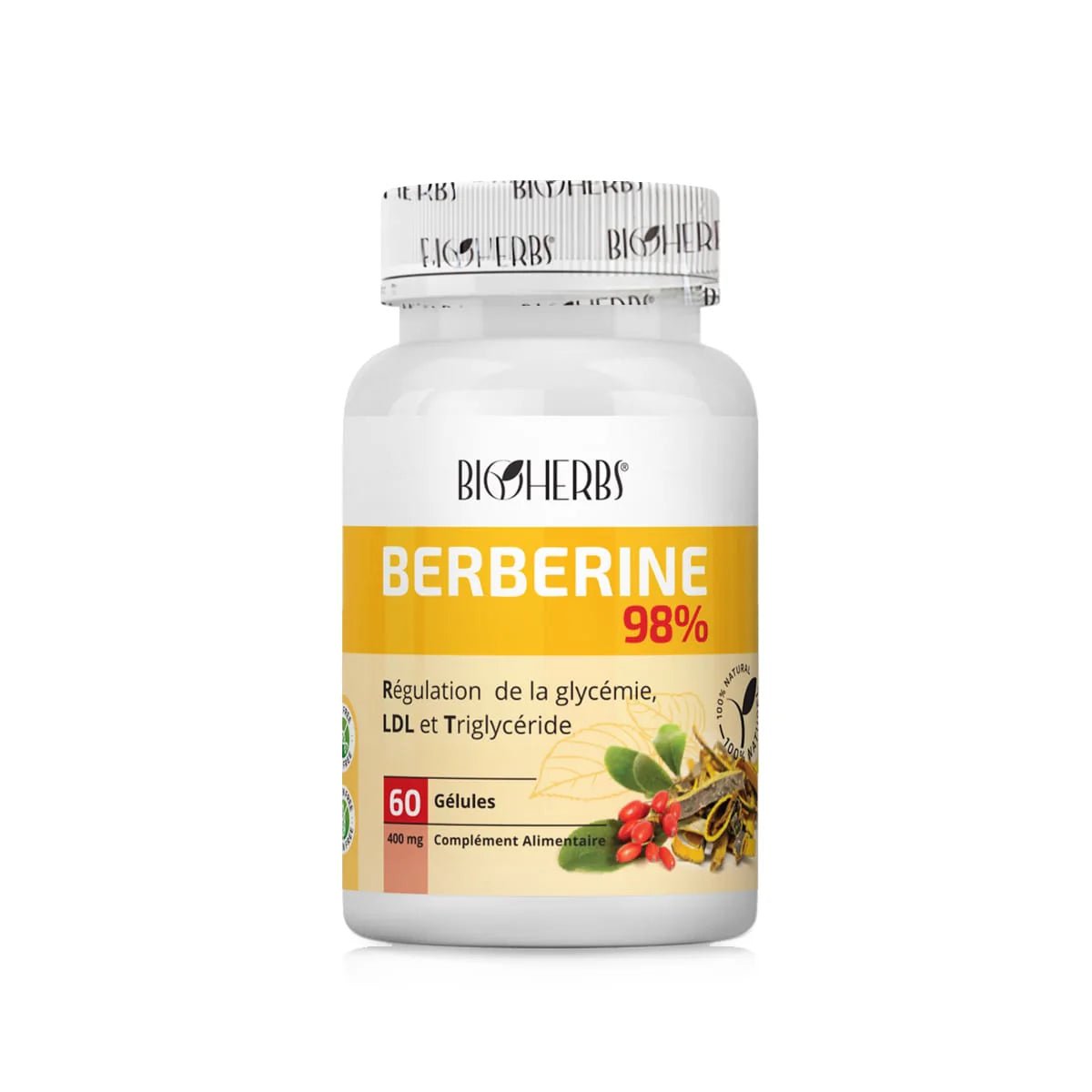 BIOHERBS Berbérine 98% Métabolisme & Équilibre 60 Gélules 1