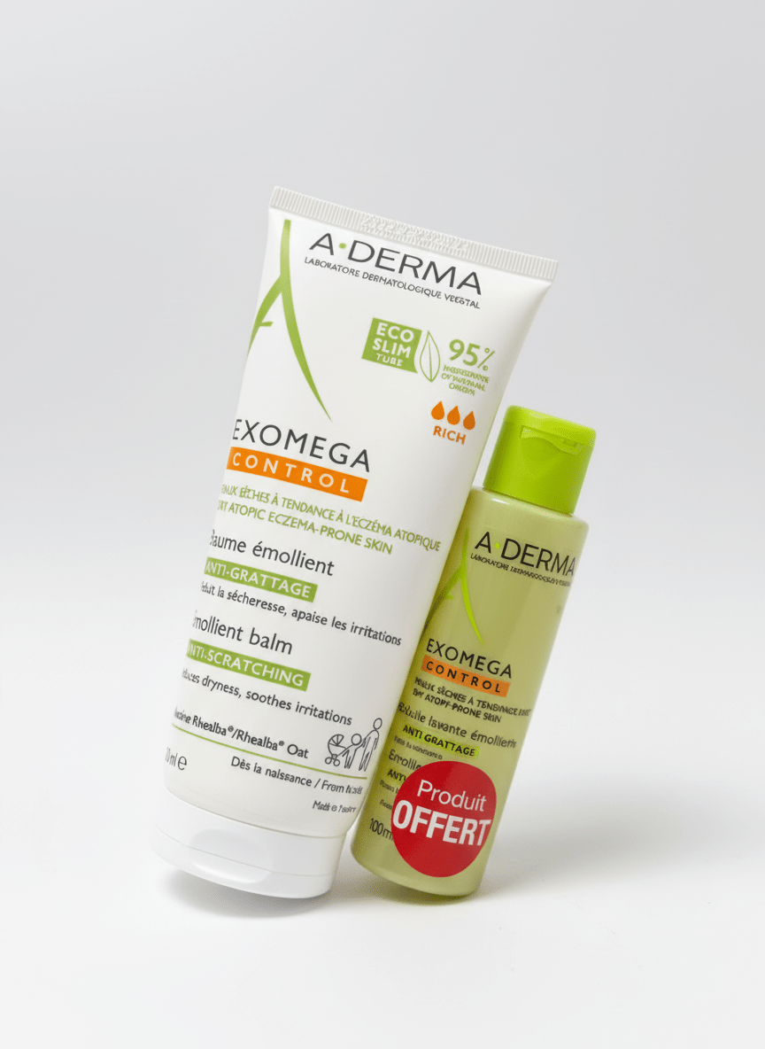 A - Derma Exomega Control Coffret - Baume Émollient 200ml + Huile Lavante 100ml Offerte - La Grande Para