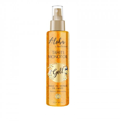 INODERMA ALOHA HUILE DE MONOI DE TAHITI PAILLETEE GOLD SPRAY 150ML.