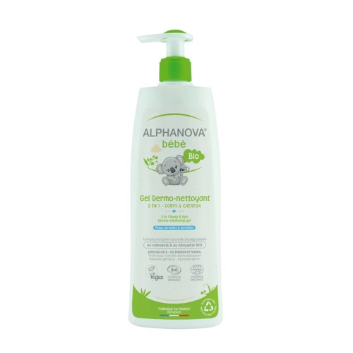 ALPHANOVA BEBE BIO GEL DERMO-NETTOYANT 2EN1 CORPS&CHEVEUX 500ML