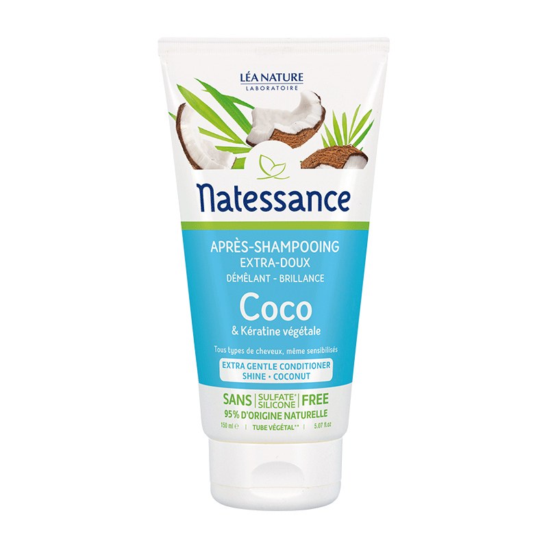 NATESSANCE APRÈS-SHAMPOOING EXTRA-DOUX COCO -150ML - TOUS TYPES DE CHEVEUX, MÊME SENSIBILISÉS -