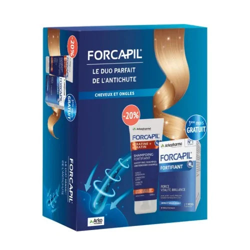 ARKOPHARMA FORCAPIL COFFRET LE DUO PARFAIT ANTI CHUTE.