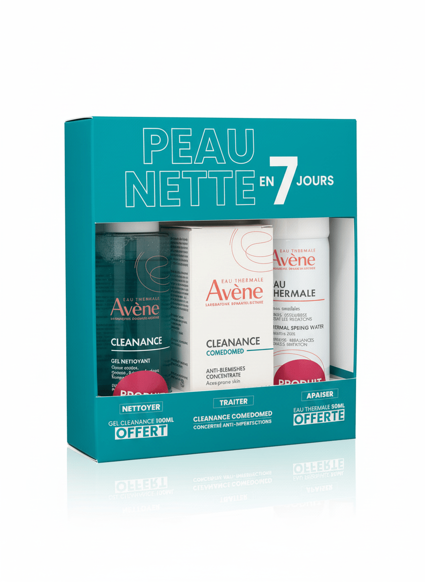 Coffret Avène Peau Nette en 7 Jours - Cleanance Gel 100ml + Comedomed 30ml + Eau Thermale 50ml Offerts - La Grande Para