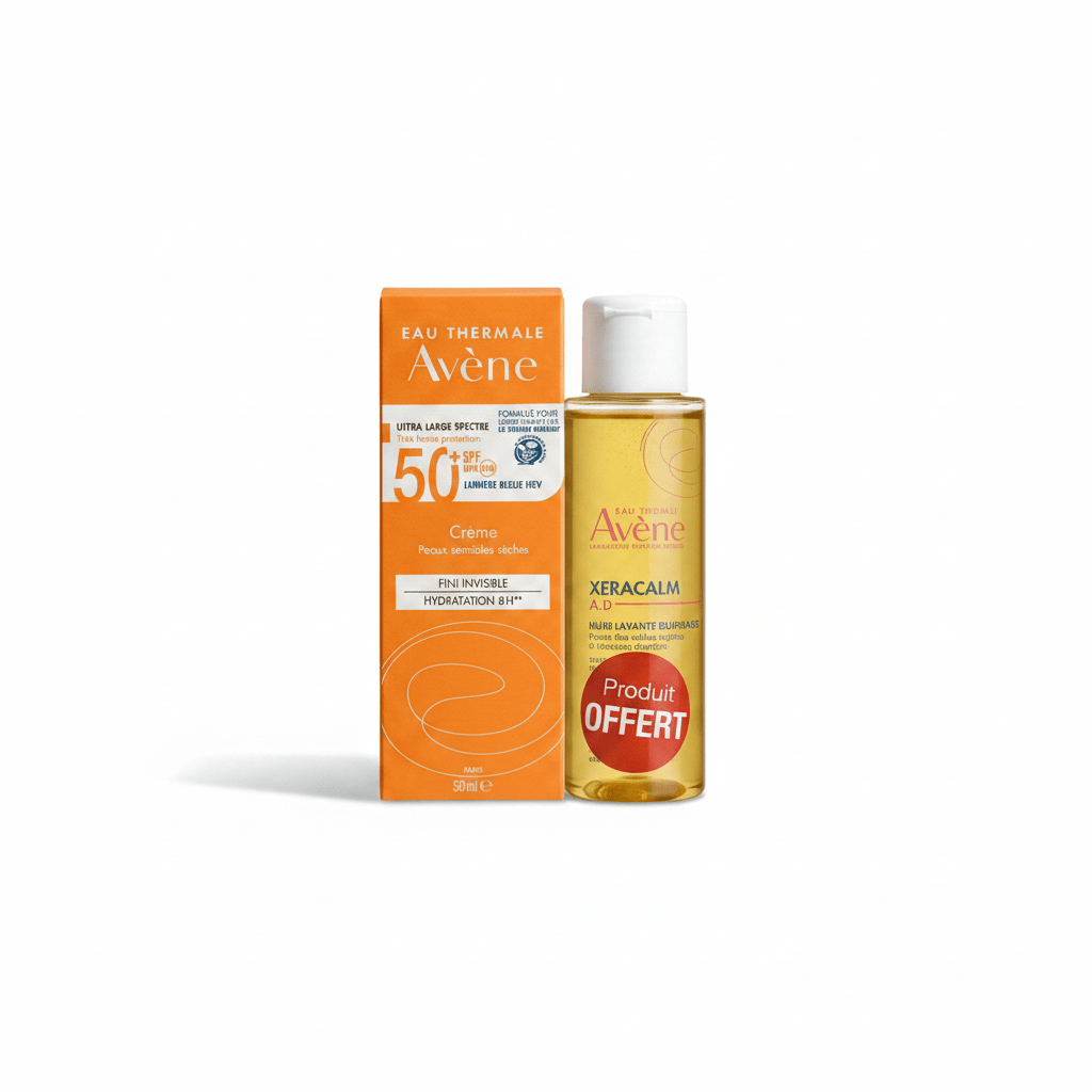 AVENE ECRAN CREME SOLAIRE SPF50+ 50ML+XERACALM HUILE 100ML - La Grande Para