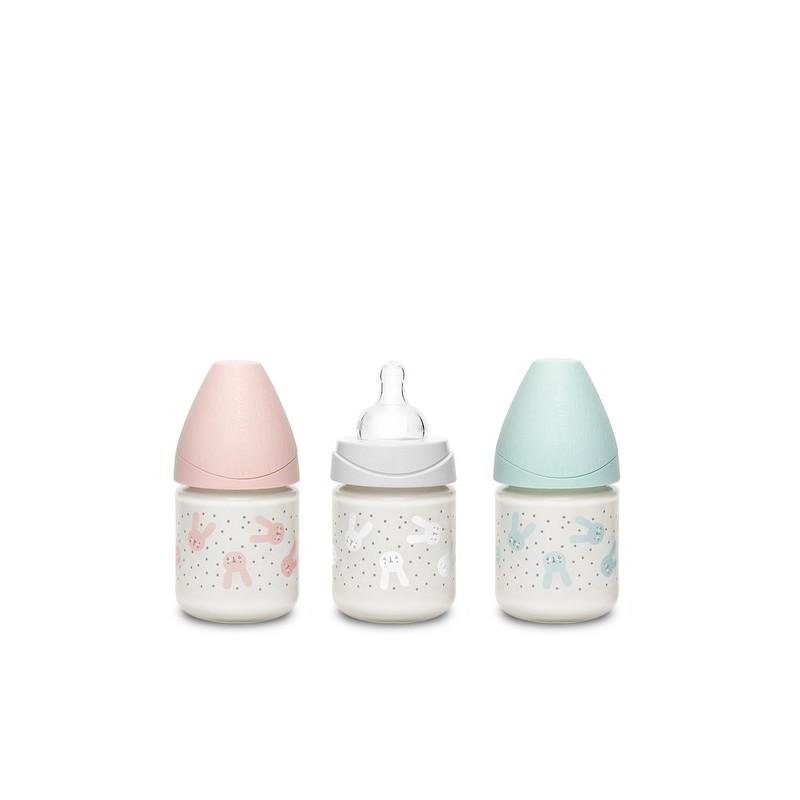 SUAVINEX Biberon Premium avec Tétine Ronde en Silicone 150ml.