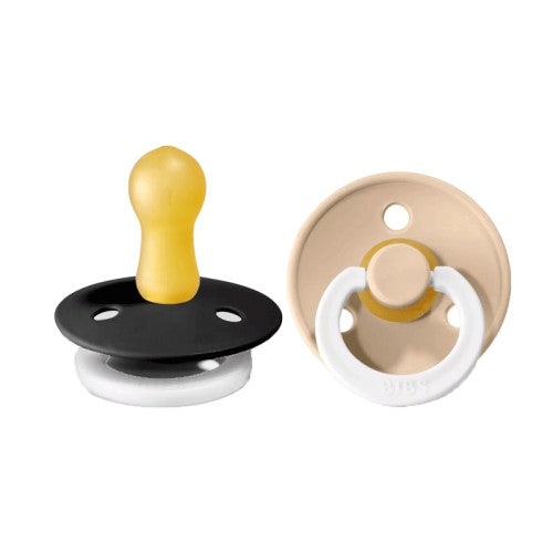 BIBS 02 SUCETTES PACIFIER BLACK GLOW VANILLA GLOW 0-6mois.