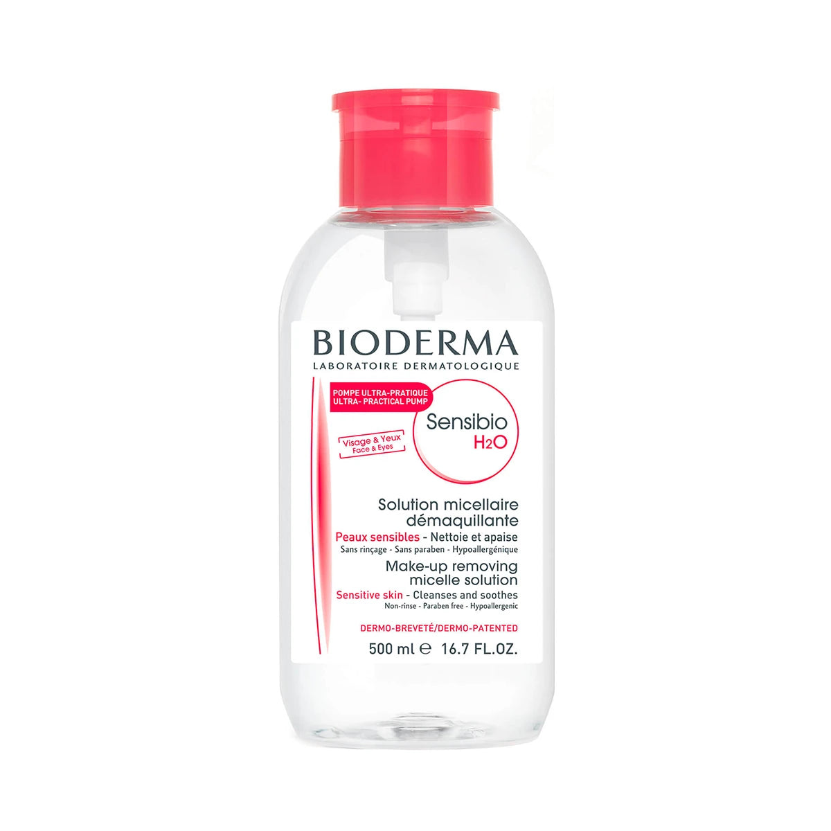 Bioderma Sensibio H2o Solution Micellaire Pompe 500ml