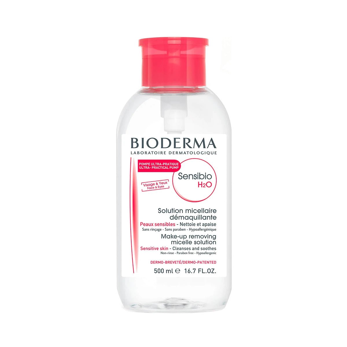 Bioderma Sensibio H2o Solution Micellaire Pompe 500ml.