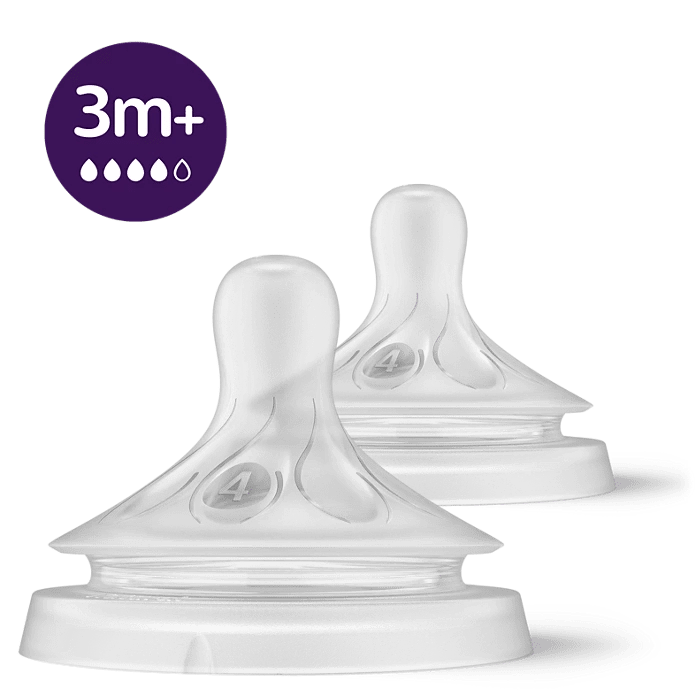 Philips Avent Natural à Réponse Naturelle Tétine - Débit 3m+ - Pack de 2 SCY964/02.