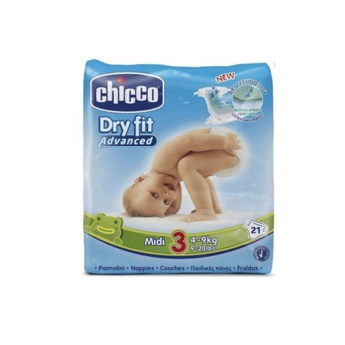 CHICCO DRY FIT COUCHE MEDIUM 4-9KG 21 PIECES.