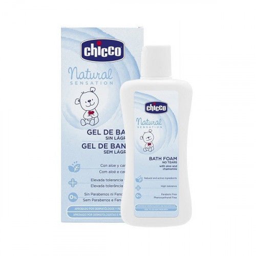 CHICCO NATURAL SENSATION GEL DOUCHE ET SHAMPOOING SANS LARMES 0M+ 200ML.