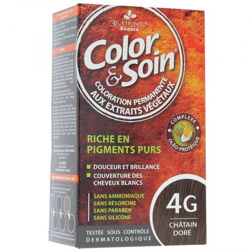 COLOR & SOIN COLORATION CHATAIN DORE 4G.