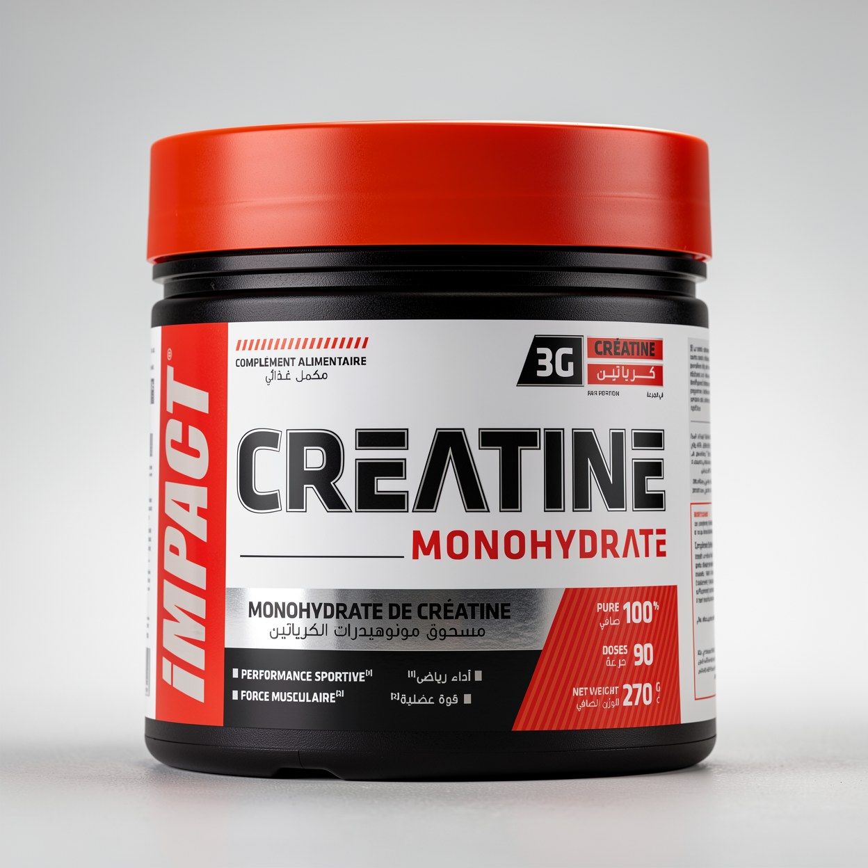 IMPACT Créatine Monohydrate 270g - Format Standard - La Grande Para