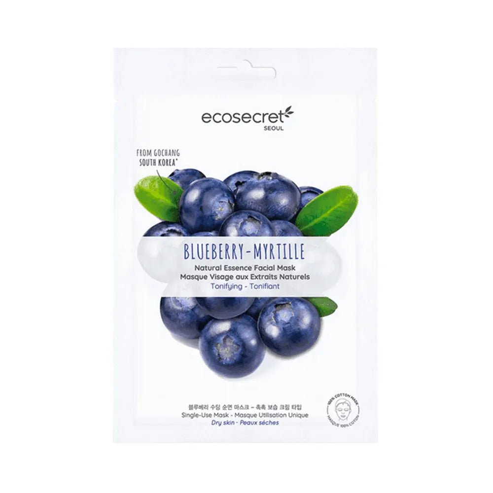 Eco Secret Masque à La Myrtille Visage Peaux Seches 20ml.