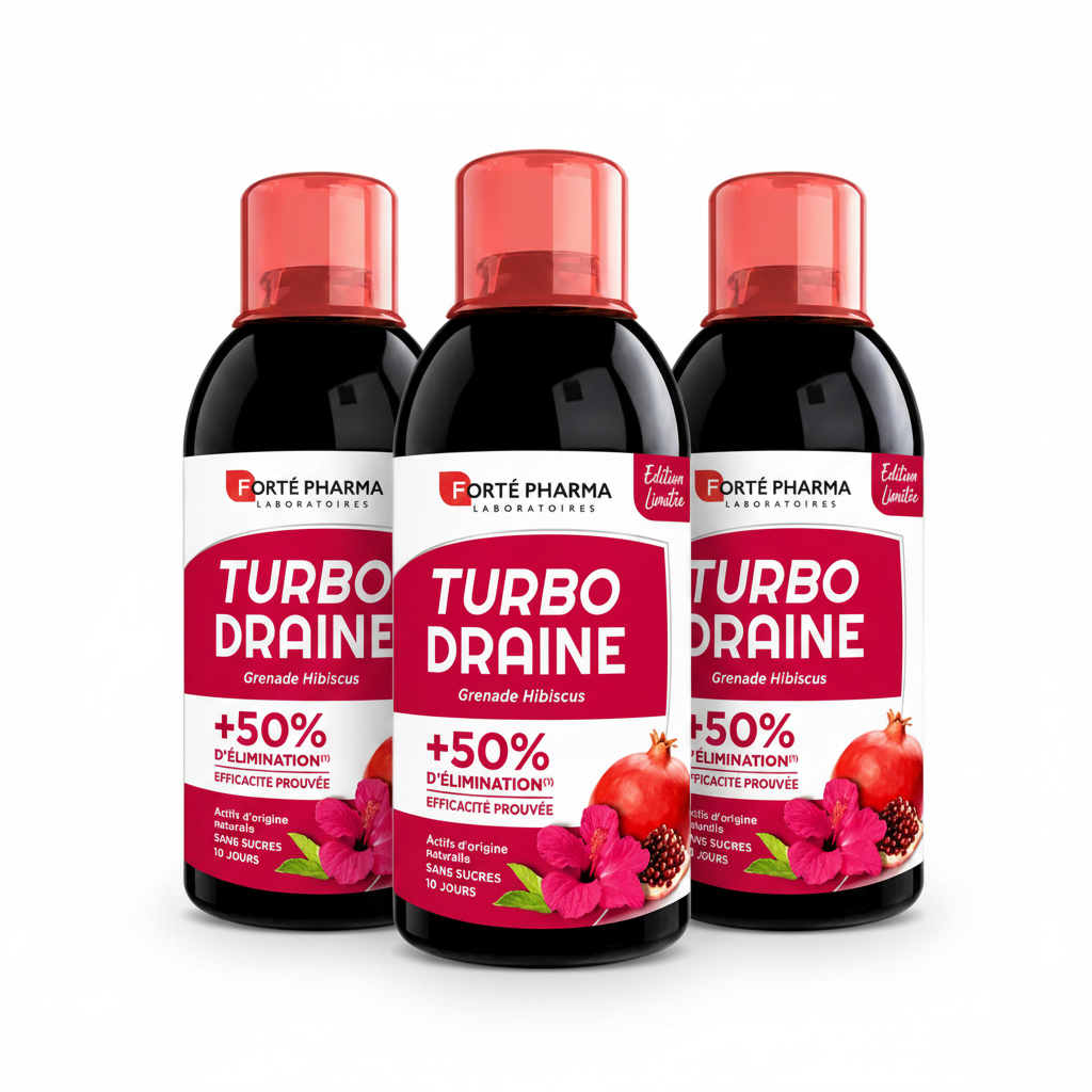 Forté Pharma Turbodraine Grenade Hibiscus – Pack de 3