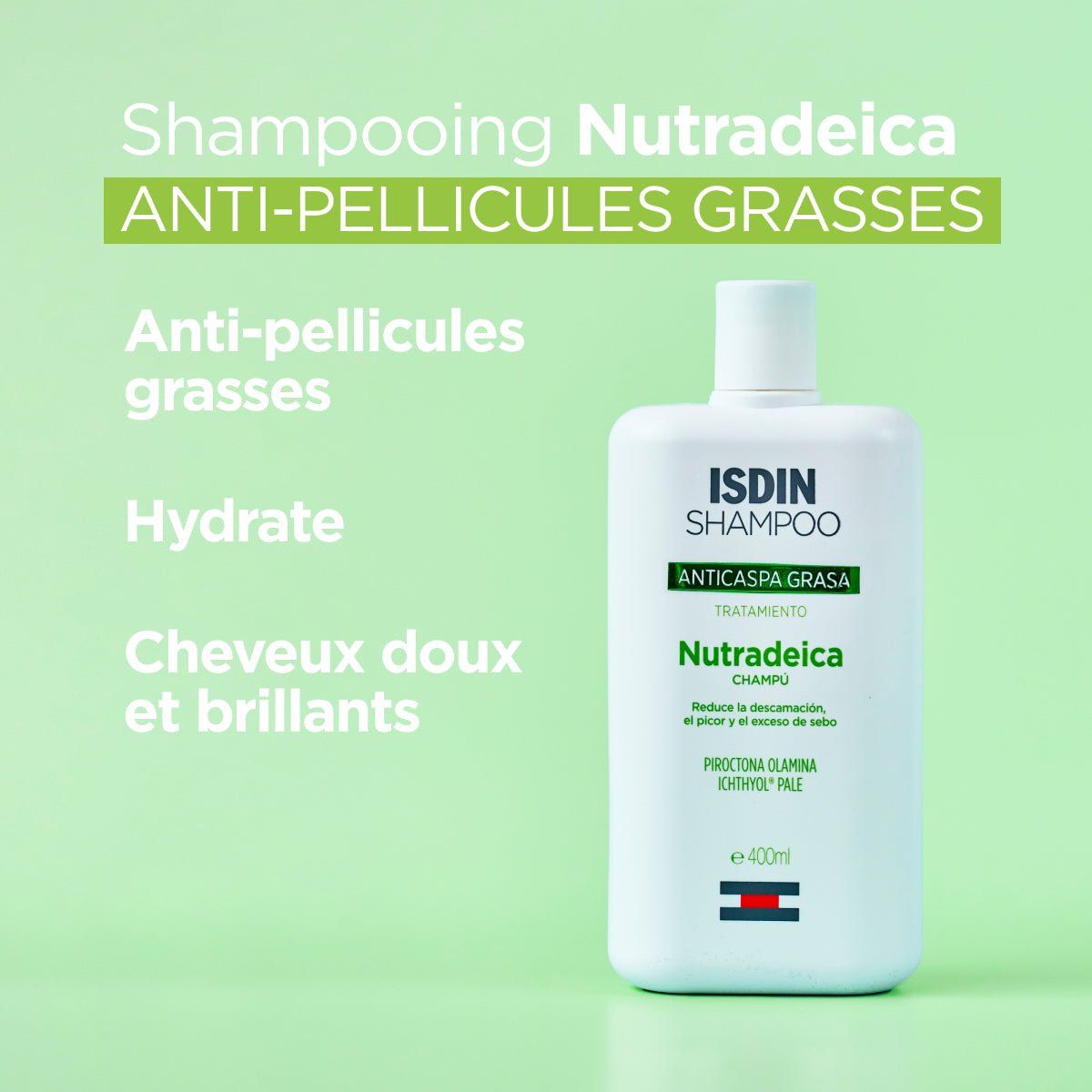 ISDIN NUTRADEICA SHAMPOOING ANTI-PELLICULAIRE PELLICULES GRASSES 200ML.