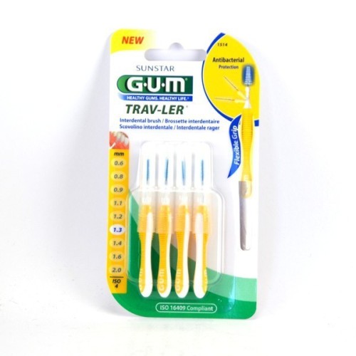 GUM BROSSETTES TRAVELER EXTRAFINE CONIQUE,BTE DE 4 (1514)