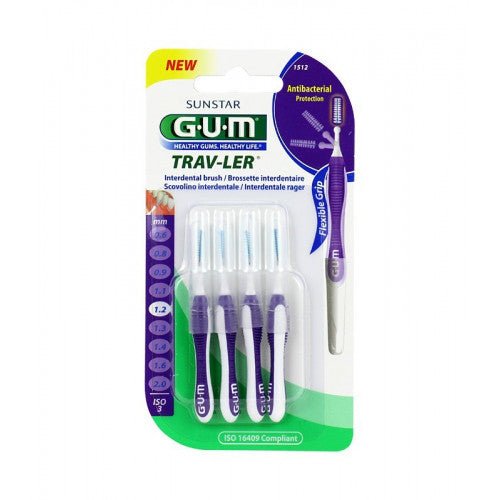 GUM BROSSETTES TRAVELER EXTRAFINE CYLINDRIQUE BTE DE 4 (1512).