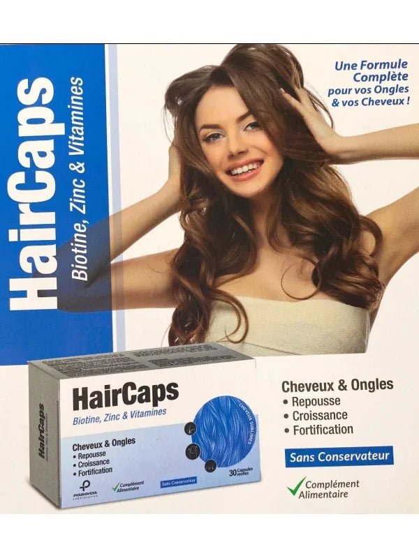 HairCaps Biotine Zinc et Vitamines 30 Gélules - La Grande Para