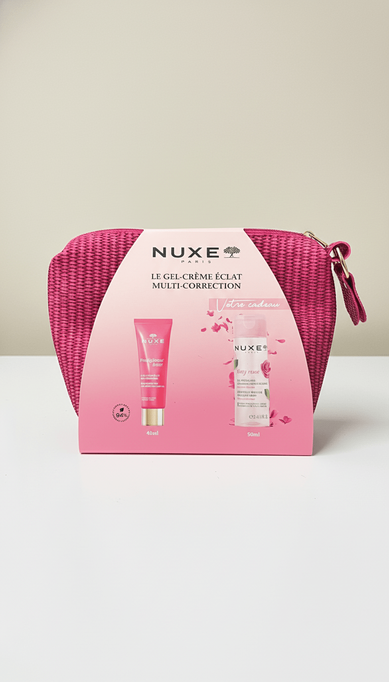 💖 NUXE Coffret Gel - Crème Éclat Multi - Correction Prodigieuse Boost + Eau Micellaire Very Rose | Trousse Cadeau - La Grande Para