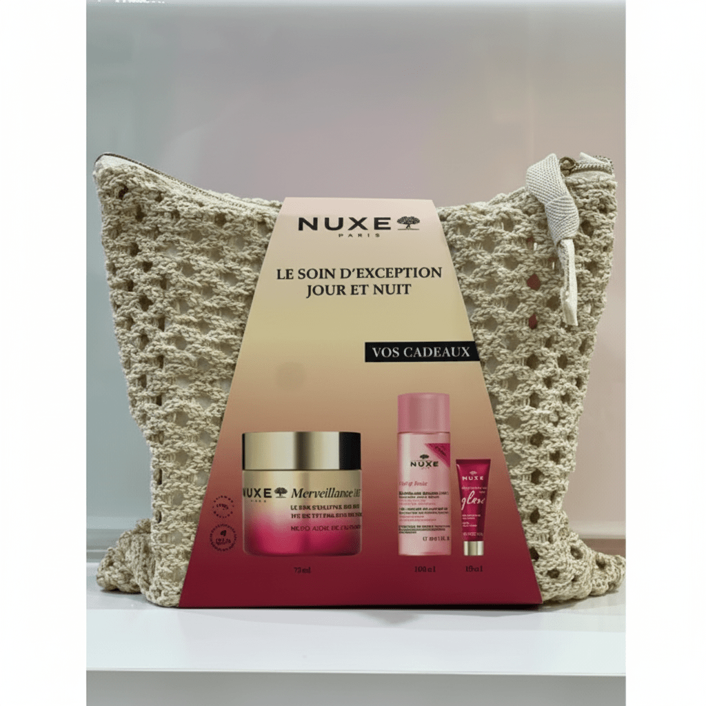 🎁 Nuxe Coffret Le Soin d'Exception Jour et Nuit - Merveillance Lift + Very Rose + Trousse - La Grande Para
