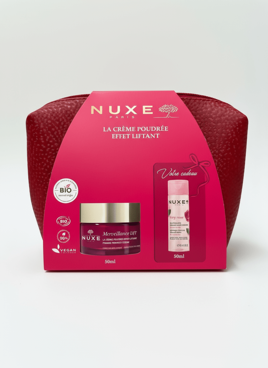 💕 Nuxe Coffret Merveillance Lift - Crème Poudrée 50ml + Eau Micellaire Very Rose 50ml | Trousse - La Grande Para