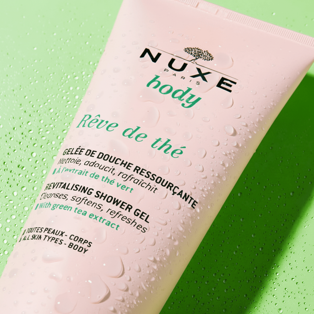 Nuxe Body Rêve de Thé Gelée de Douche Ressourçante 200ml - Thé Vert | Nettoie Apaise Parfume VEGAN - La Grande Para