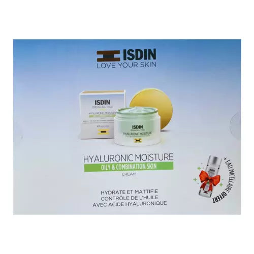 ISDIN COFFRET CREME HYDRATANTE A L'ACIDE HYALURONIQUE PEAUX GRASSES+EAU MICELLAIRE 30ML (OFFERT)