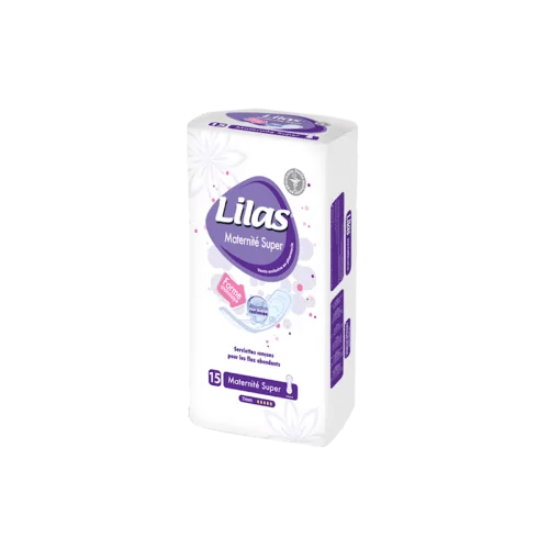 LILAS SERVIETTES MATERNITE SUPER PHARMACIE 15 PIECES.