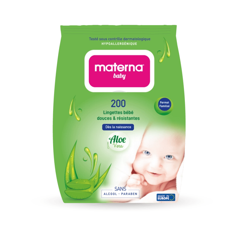 MATERNA Lingettes bébé X 200.