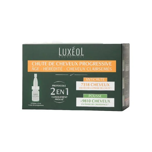 LUXEOL CHUTE DE CHEVEUX PROGRESSIVE 2EN1 14*6ML.