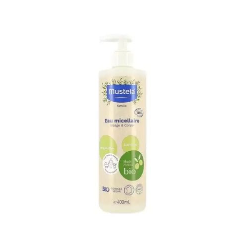 MUSTELA BIO EAU MICELLAIRE SANS RINÇAGE 400ML.