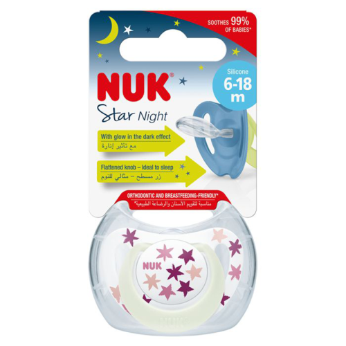 NUK SUCETTE STAR NIGHT OR TRENDLINE 6-18M