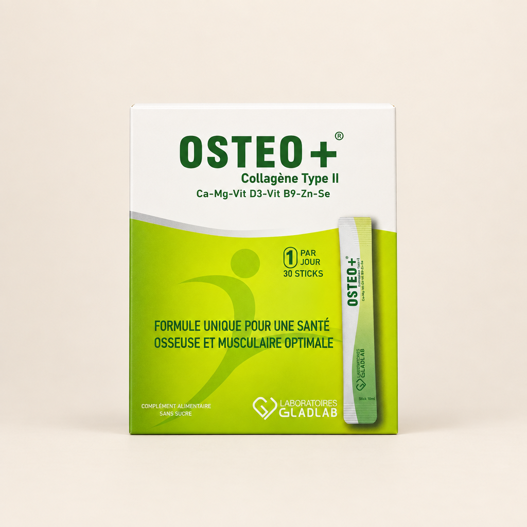 OSTEO+ sur fond beige