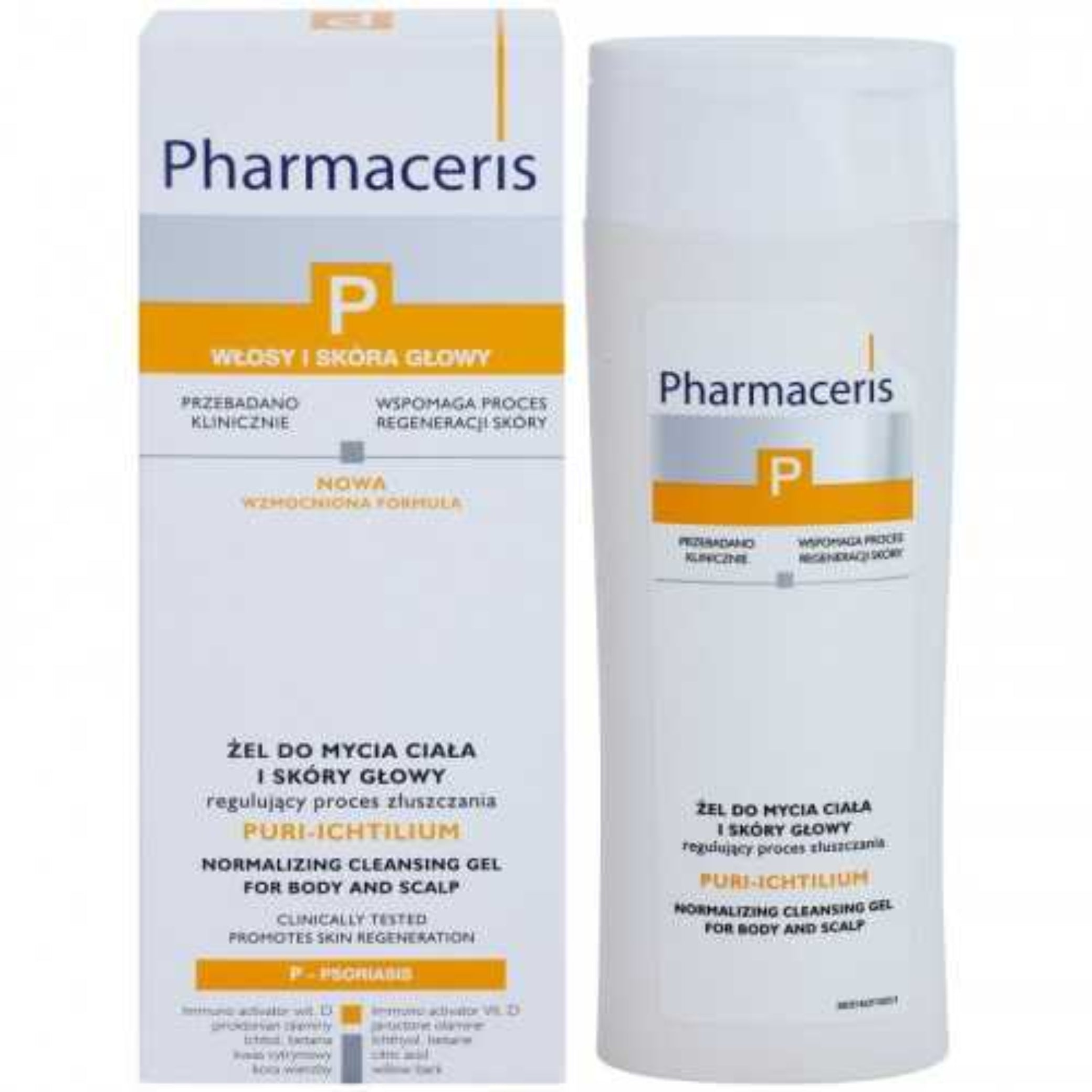 PHARMACERIS PURI-ICHTILIUM GEL DOUCHE SHAMPOING 250ML.