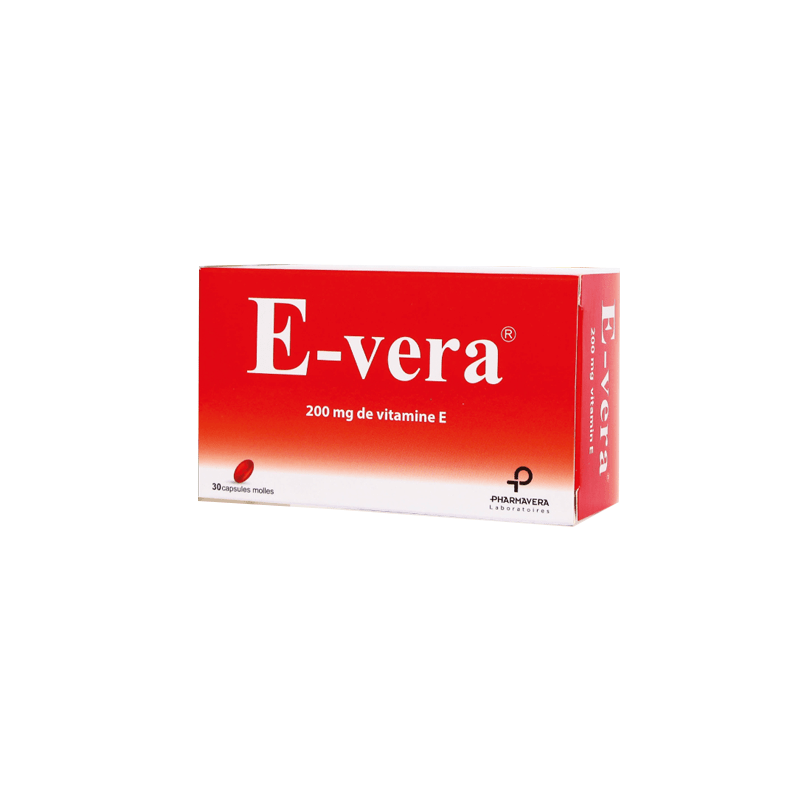 PHARMAVERA E-VERA 200MG DE VITAMINE E BT/30 CAPSULES.