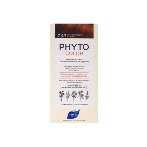 PHYTO PHYTOCOLOR 7.43 BLOND CUIVRÉ DORÉ 1 KIT.