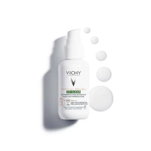 CAPITAL SOLEIL  UV-CLEAR FLUIDE ANTI-IMPERFECTIONS SPF50+.