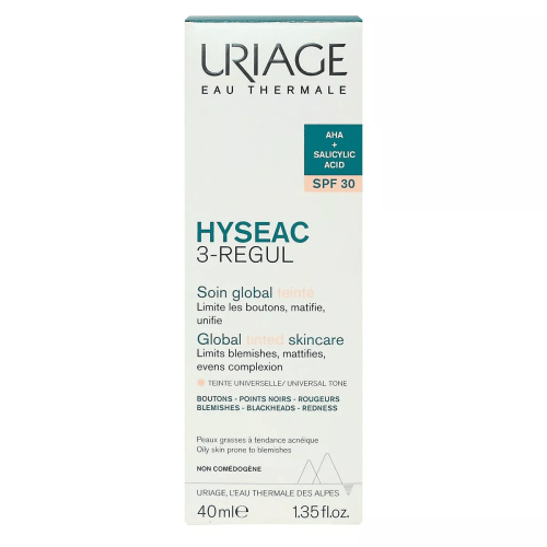 URIAGE HYSEAC 3 REGUL SOIN GLOBAL TEINTE SPF30 40ML.